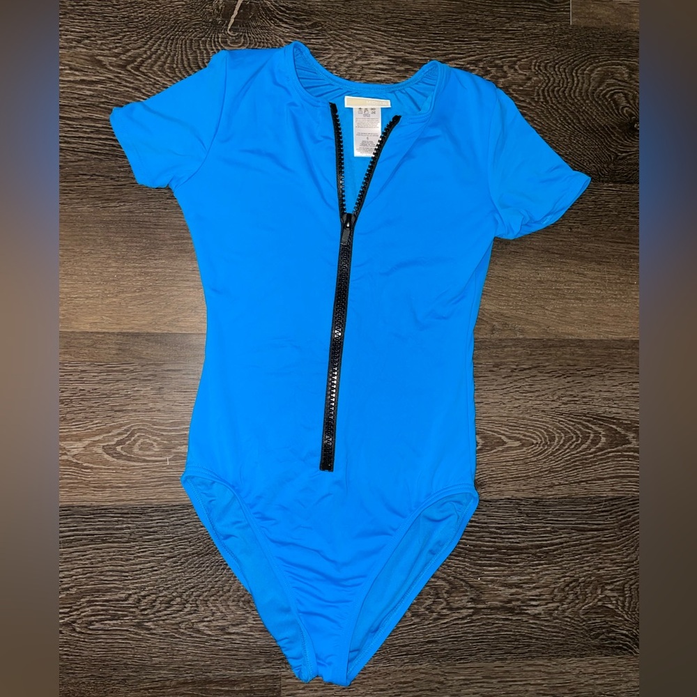 Blue Zip-Up Michael Kors one-piece bathing suit NWT NEVER WORN